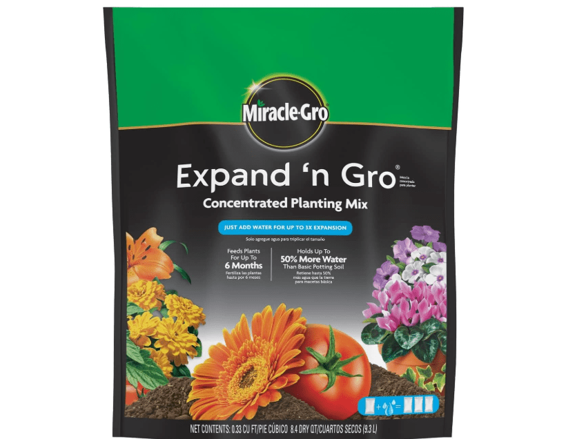 
Miracle-Gro Expand 'n Gro Concentrated Planting Mix, Just Add Water for up to 3X Expansion, For Container and In-Ground Use, .33 cu. ft. Expands 