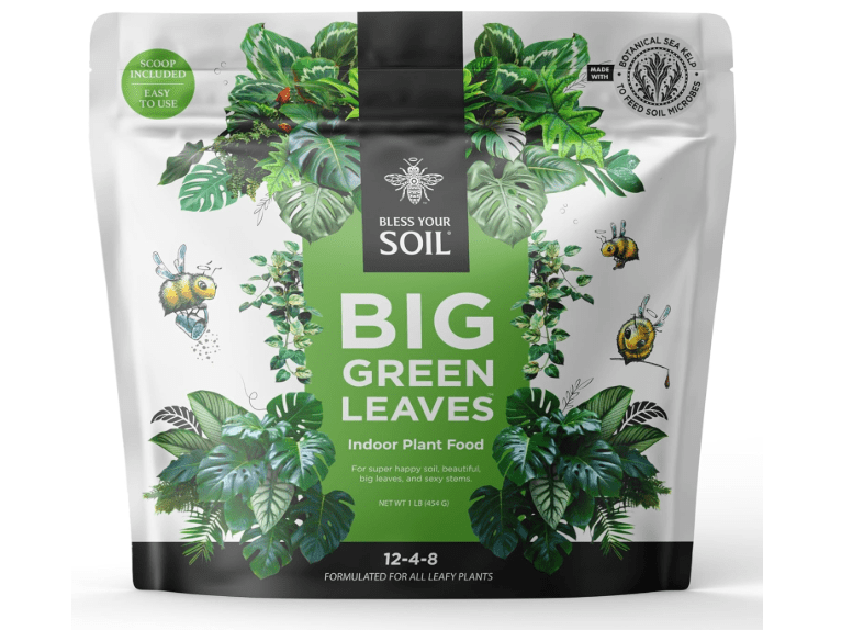Big Green Leaves Indoor Plant Food - House Plant Fertilizer - Fast Acting Minerals +Superfood Sea Kelp | 4X More Concentrated Than Liquid