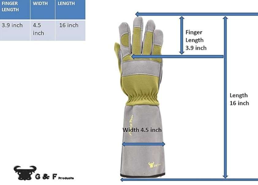 G & F Products Florist Pro Long Sleeve Rose gardening Gloves