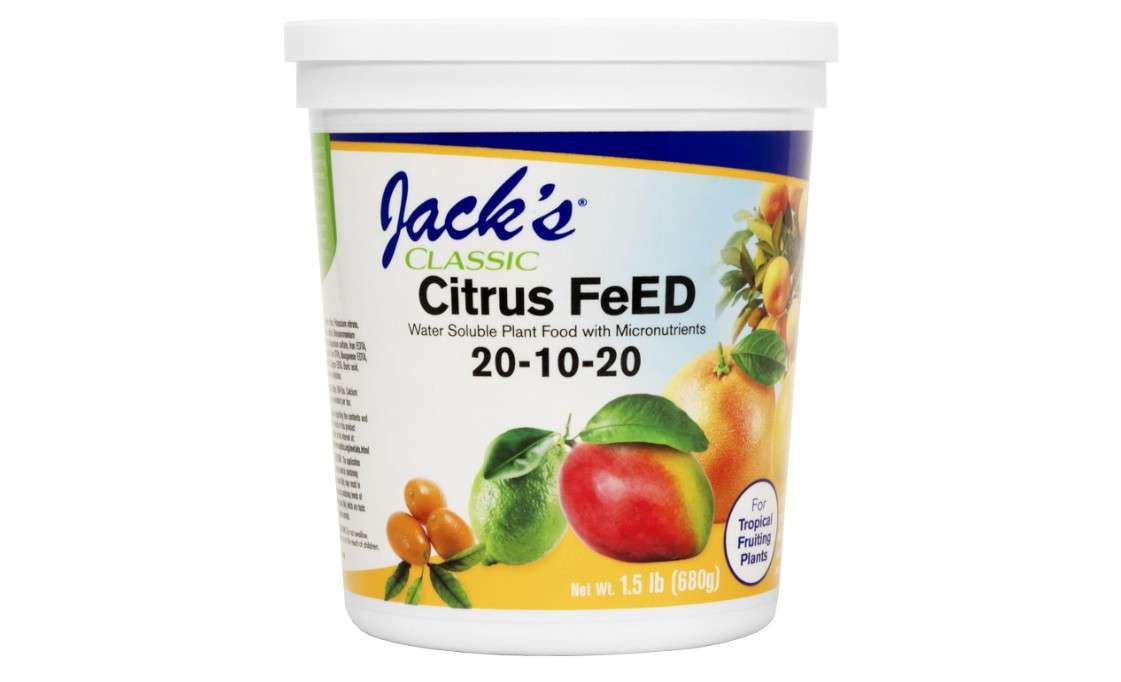 
Jack's Classic 20-10-20 Citrus Feed Water-Soluble Fertilizer with Micronutrients to Provide Better Growth and Fruiting in Tropical Fruiting Plants, 1.5lbs