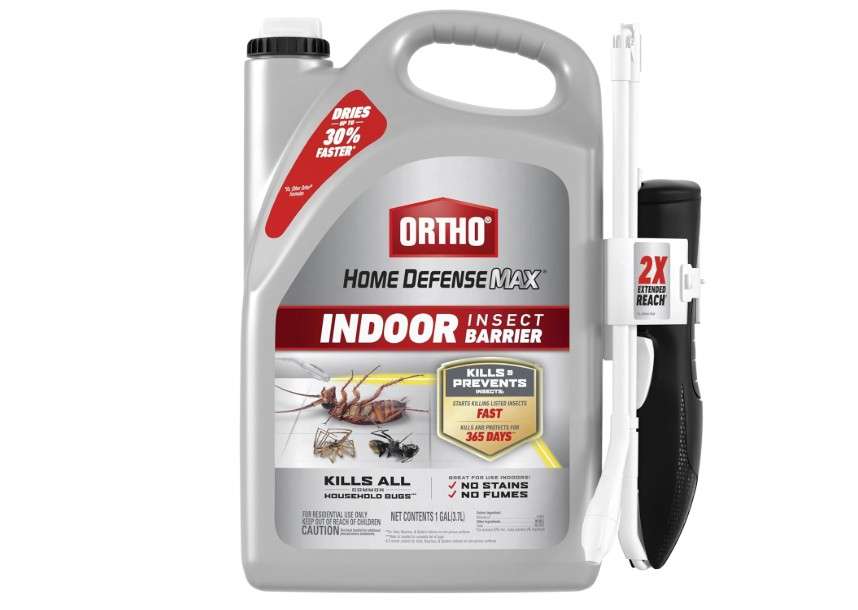 
Ortho Home Defense Max Indoor Insect Barrier with Extended Reach Comfort Wand, Kills Ants, Roaches, Spiders, Fleas and Ticks, 1 gal.