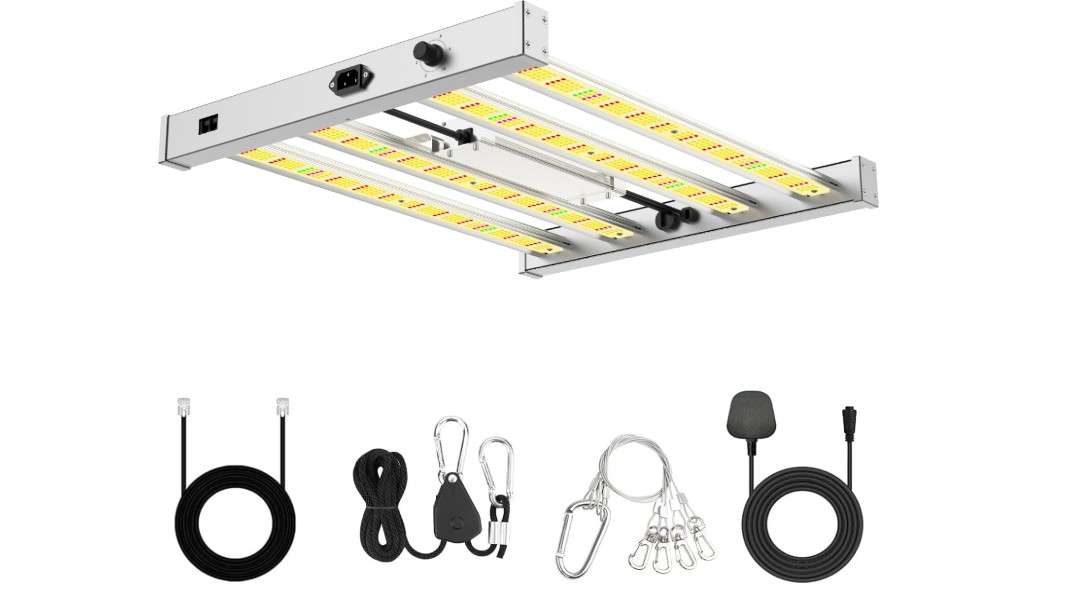 
Phlizon Pro 2000 240W LED Grow Light 3x3ft 4x4ft Full Spectrum LED Grow Lights with 1152pcs SMD Led 2.8 µmol/J Dimmable Daisy Chain Plant Grow Lamp