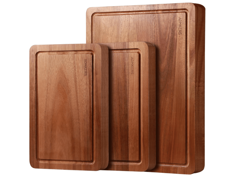  Wood Cutting Board, Acacia Cutting Boards for Kitchen, Set of 3, Solid Charcuterie Board with Juice Groove, Large Wooden Chopping Board for Meat,