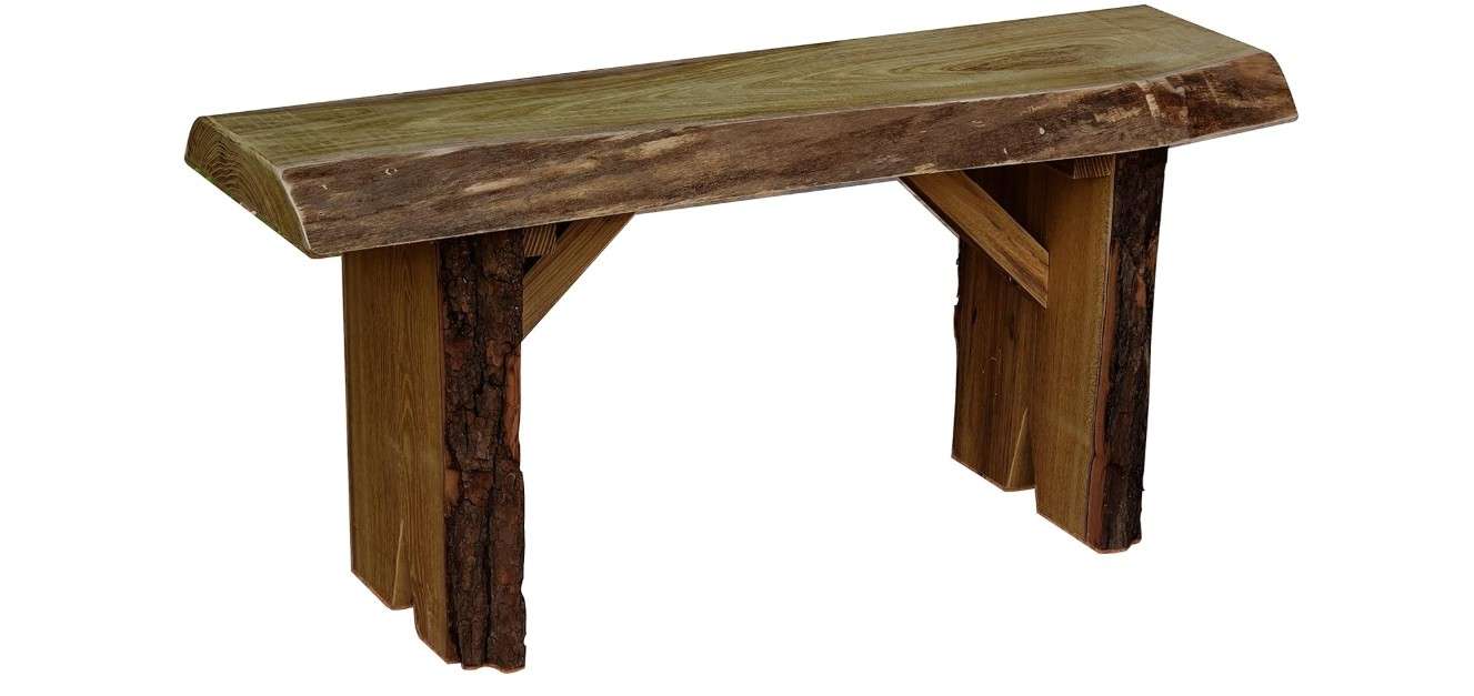 
Furniture Barn USA Live Edge Locust Wood 3' Wildwood Bench, Mushroom Stain