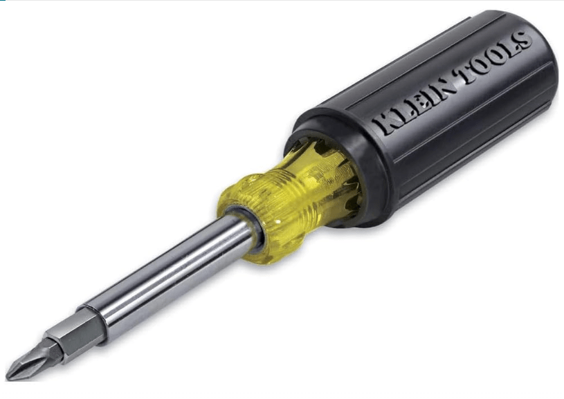 
Klein Tools 32500 11-in-1 Screwdriver / Nut Driver Set, 8 Bits (Phillips, Slotted, Torx, Square), 3 Nut Driver Sizes, Cushion Grip Handle