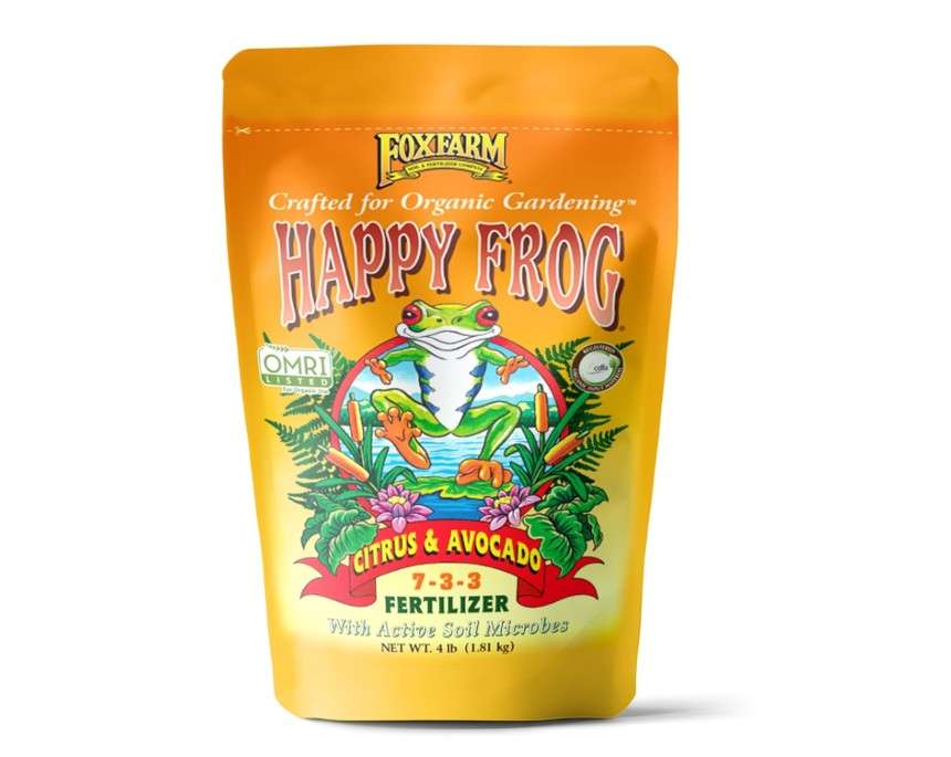 
FoxFarm Happy Frog Citrus & Avocado Fertilizer – Formula for Lemons, Oranges, Avocados & More, NPK 7-3-3 (4 lb Bag)
