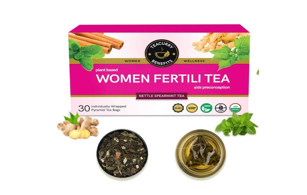  Teacurry Women Fertility Tea - 1 Month, 30 Teabags - Helps to Boost Natural Fertility, Improve Hormonal Imbalance, Preconception Support - Women Fertili Tea