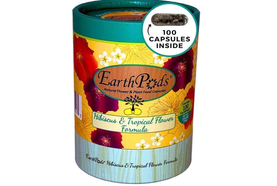100 EarthPods - Bio Organic Hibiscus Fertilizer Spikes - Plumeria & Bougainvillea - Tropical Plant Food Sticks - Premium Formula - Hand Made in US