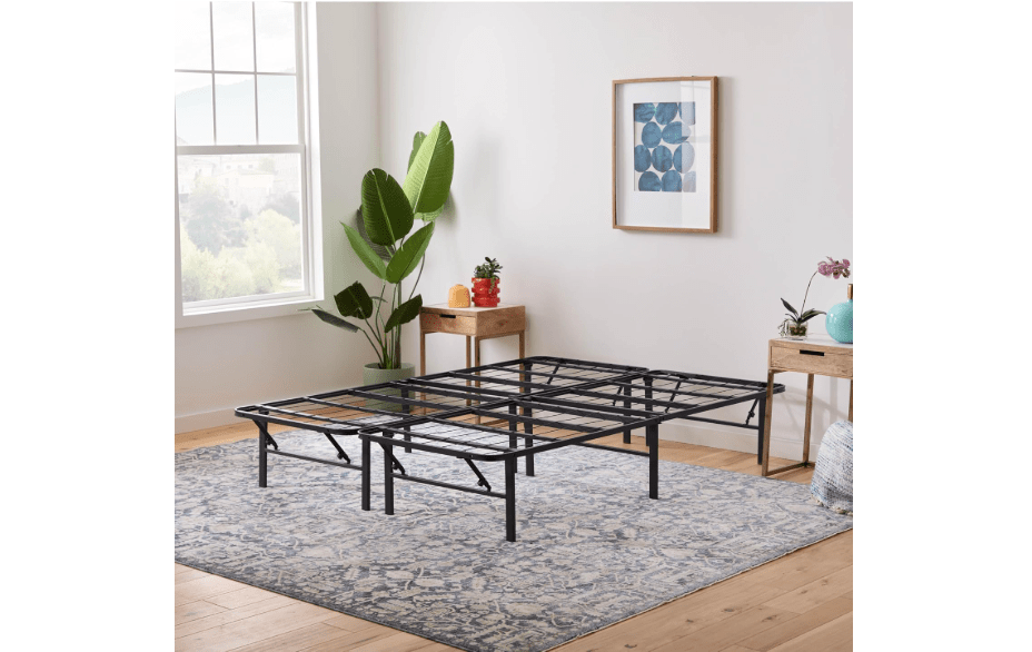 
Linenspa Folding Metal Platform Bed Frame - No Box Spring Needed - Underbed Storage - Simple Tool Free Assembly - Mattress Foundation