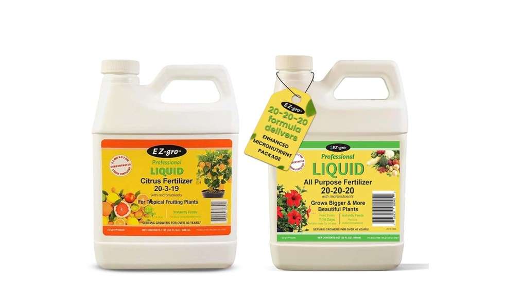  EZ-GRO Citrus & All-Purpose Fertilizer Bundle – Liquid Plant Food for Tropical Trees, Lawn, Flowers, Herbs, and Vegetables – 1 Qt Each for Healthy