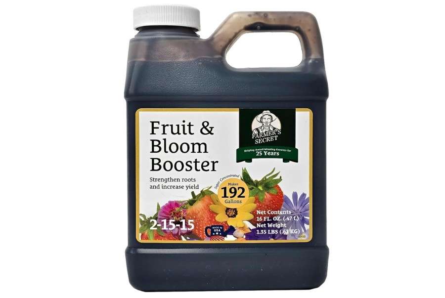 
Farmer’s Secret Fruit & Bloom Booster Fertilizer (16oz) - Super Concentrated - Increases Flowering and Yield on All Varieties of Fruits, Vegetables