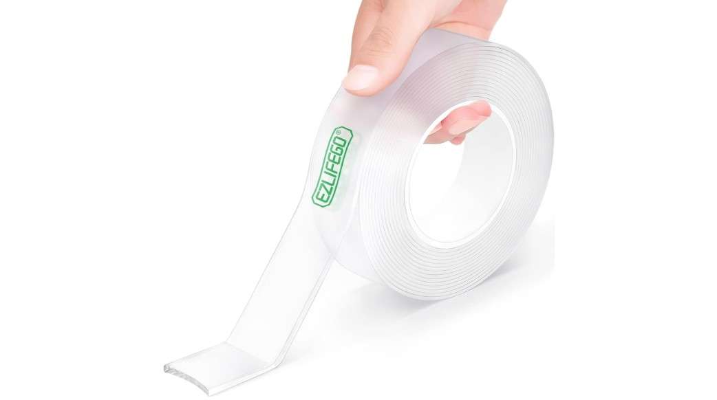 
EZlifego Double Sided Tape Heavy Duty, Nano Double Sided Adhesive Tape, Clear Mounting Tape Picture Hanging Adhesive Strips (9.85FT)