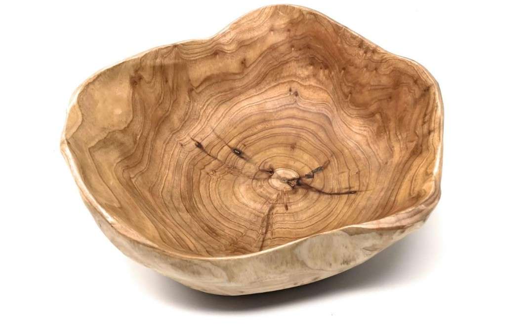
THY COLLECTIBLES Wooden Bowl Handmade Storage Natural Root Wood Crafts Bowl Fruit Salad Serving Bowls (Large 12"-14")