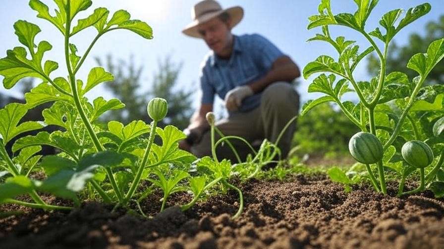 Troubleshooting small Sugar Baby watermelon fruit with thinning and drip irrigation."