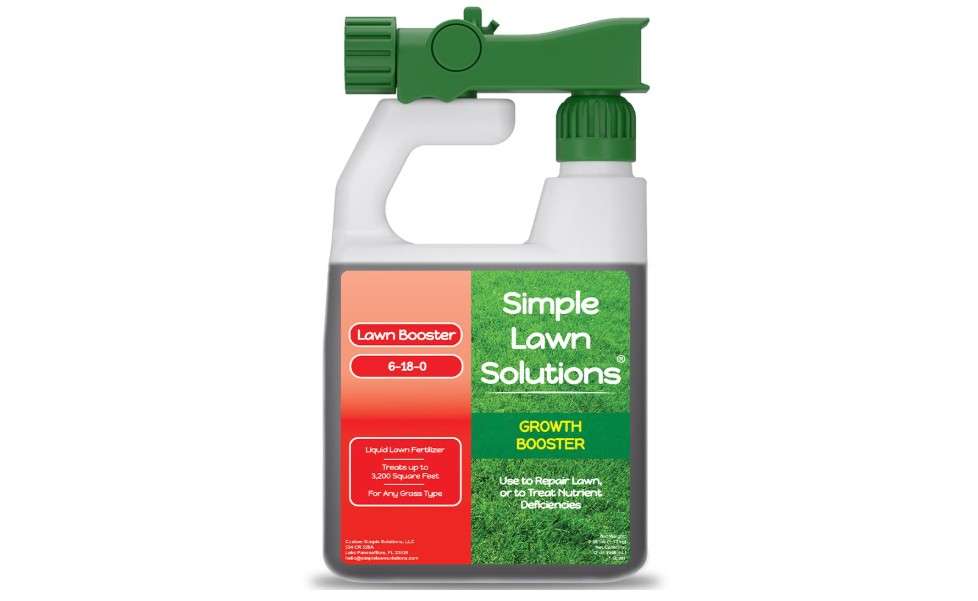 Extreme Grass Growth Lawn Booster- Liquid Spray Concentrated Starter Fertilizer with Humic Acid- Any Grass Type- Simple Lawn Solutions (32 oz. w/Sprayer)