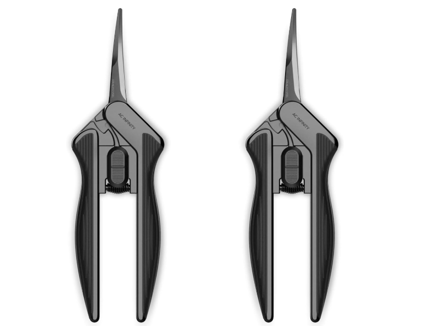 
AC Infinity 6.6” Stainless Steel Curved Pruning Shear 2-Pack, Lightweight Ergonomic Design, Curved Precision Blades with Nonstick Titanium Coating for.