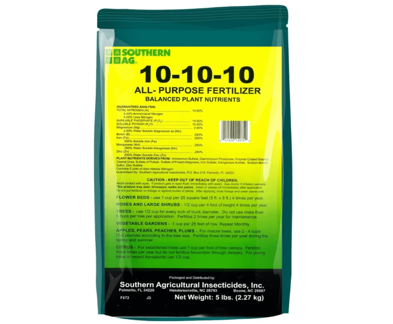 Southern Ag All Purpose Granular Fertilizer 10-10-10, 5 LB Size: 5 LB