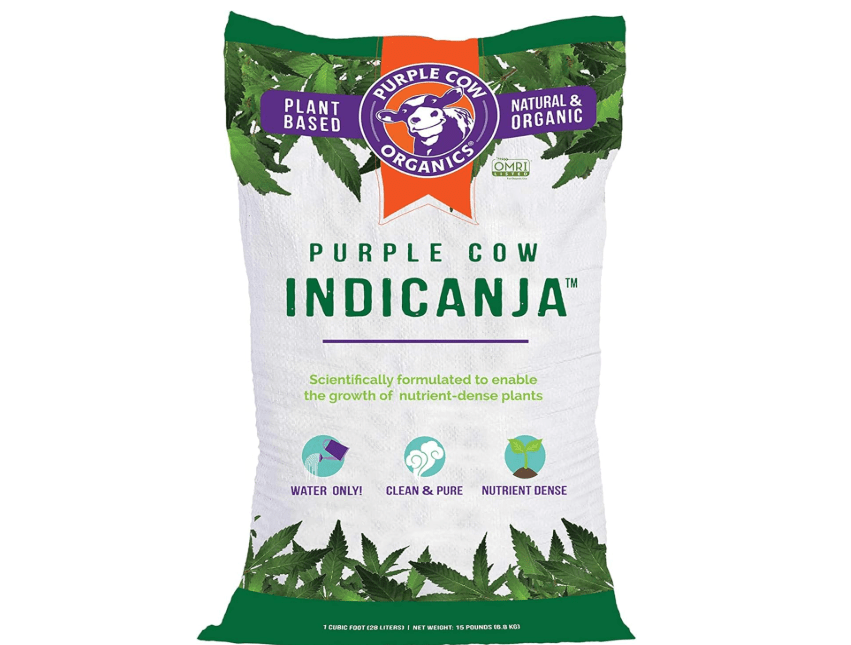 
Purple Cow Organics IndiCanja 1 Cubic Foot Bag, Organic Living Soil, Clean & Natural Plant Based Water Only Super Soil for Professional Indoor