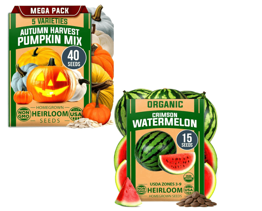 
HOME GROWN 5 Pumpkin Seeds Mix & Organic Watermelon Fruit Seeds