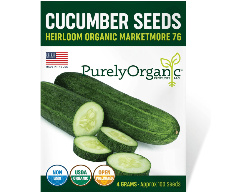 
Organic Cucumber Seeds (Marketmore 76) - Approx 100 Seeds - USDA Organic, Non-GMO, Ope
