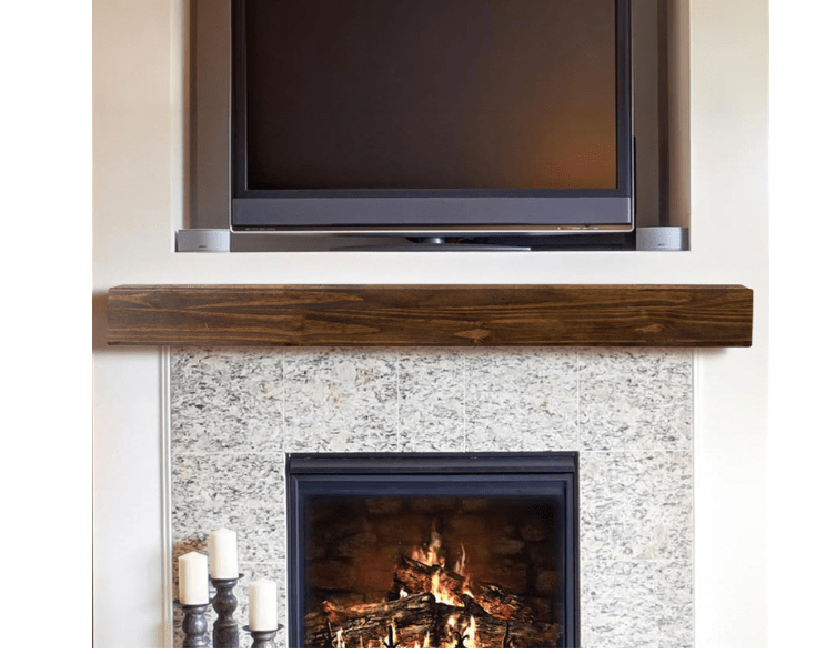 
MANTELSDIRECT 60 Inch Floating Fireplace Mantel Wood Shelf in Mocha - Austin from Mantels Direct | Wooden Rustic Wall Shelf Perfect for Décor and Electric