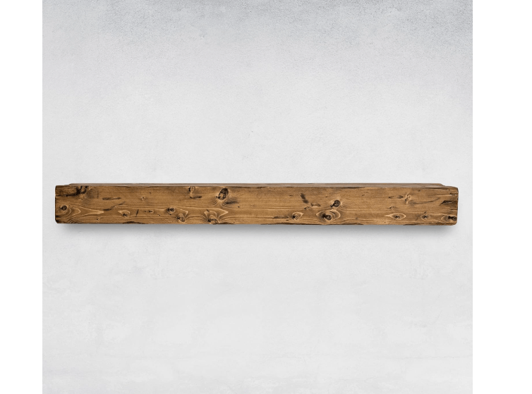 
URBANDI Fireplace Mantel, Distressed, Rustic, Floating Shelf, Modern, Real Wood. (60Lx6H