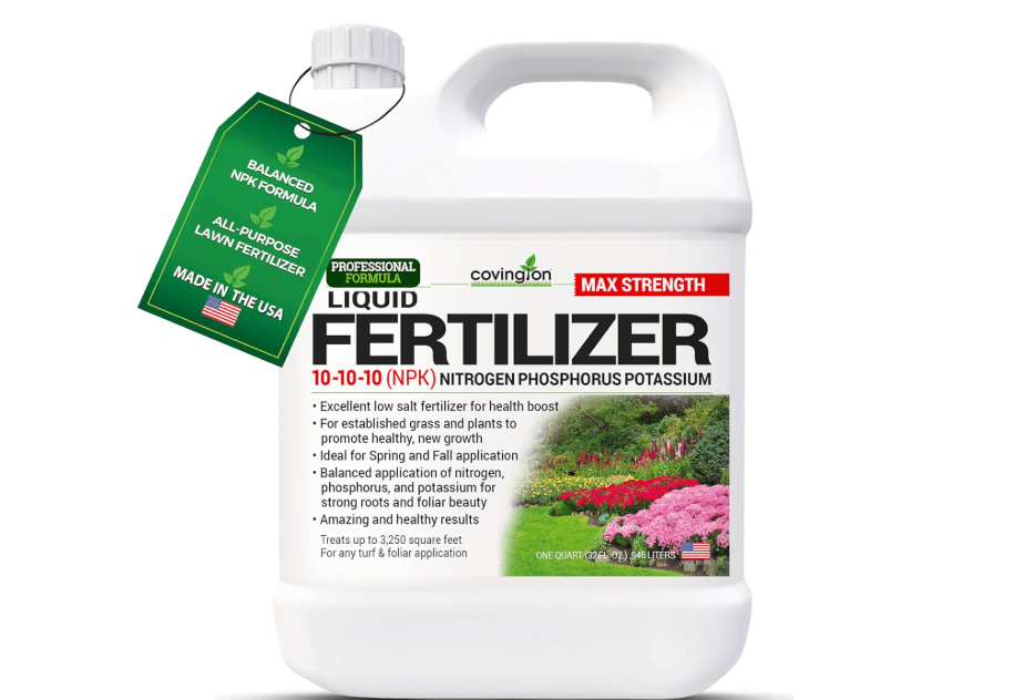 Covington 10-10-10 NPK Liquid Fertilizer (32oz) – All Purpose Liquid 10 10 10 NPK - Lawn Food with Nitrogen Phosphorus Potassium Concentrate