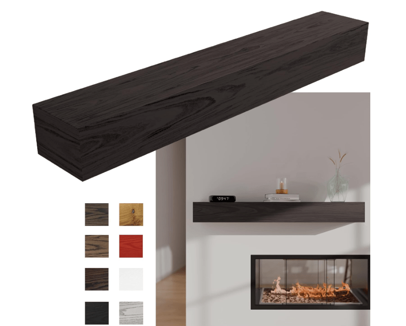 
Pennsylvania Woodworks Fireplace Mantel, Handmade in The USA, Oak Wood Wall-Hanging Mantel Shelf, Farmhouse Wall Shelf Design, Easy to Mount and Heavy Duty