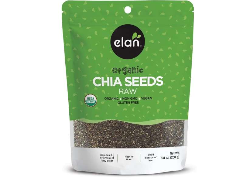 
Elan Organic Chia Seeds, 8.8 oz, Natural Raw Black Chia Seeds, Plant-Based, Non-GMO, Vegan, Gluten-Free, Kosher, Gels Easily, Superfood