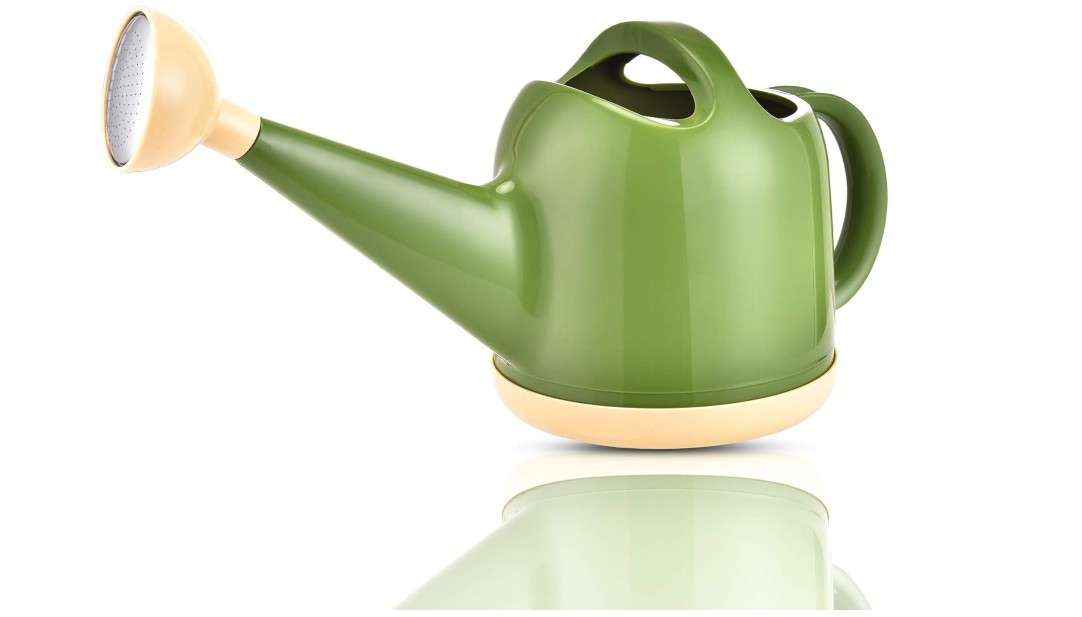 
NOBONDO Watering Can Long Stem Spout 1 Gallon with Sprinkler Head for House Indoor Plant Outdoor Flower Decorative Modern Garden Pot (4L, Green)