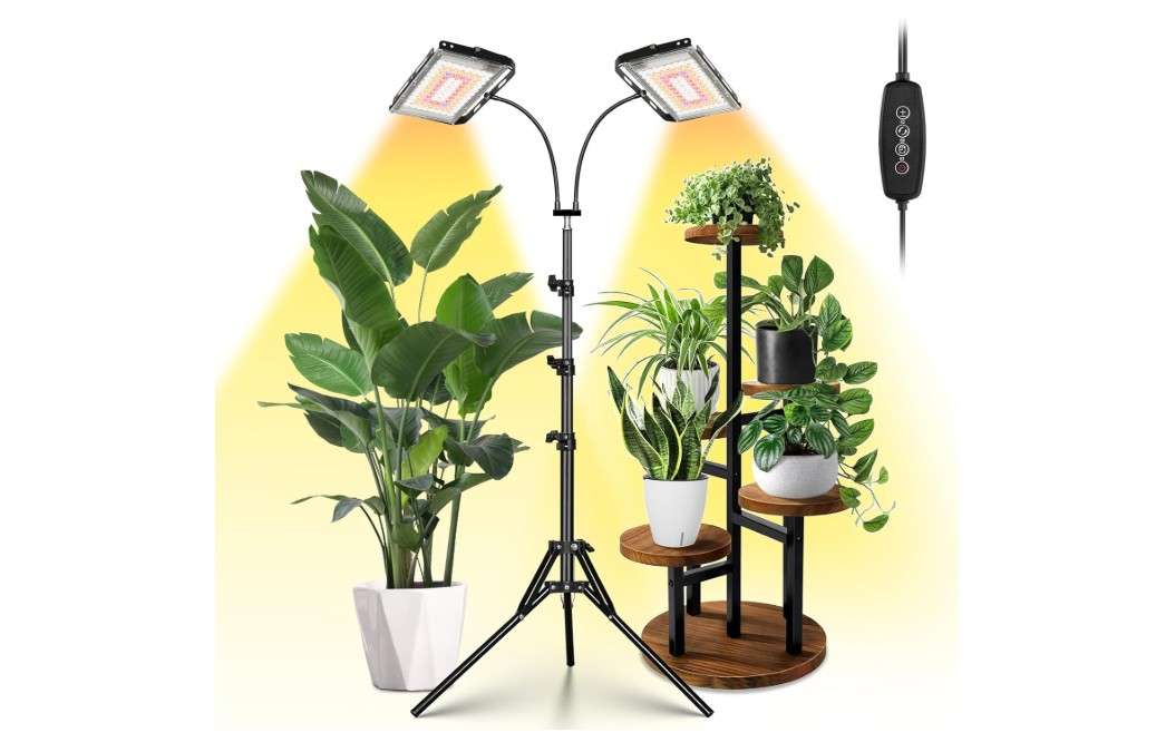 
LBW Grow Lights for Indoor Plants, 192 LEDs Full Spectrum Standing Plant Grow Light with 4/8/12H Timer, 6 Dimmable Levels,68" Adjustable Tripod, Floor.