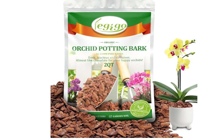 
Legigo 2 Quarts Organic Orchid Potting Bark- All Natural Orchid Bark Potting Mix Pine Bark Wood Chips for Houseplant Mulch, Orchid Plants Root Development