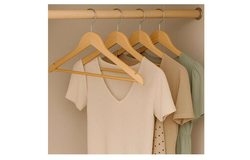  Honey-Can-Do Sturdy Maple Wood Hangers – Non-Slip Grooved Bar, Perfect for Shirts and Suits, Durable & Stylish, 24-Pack