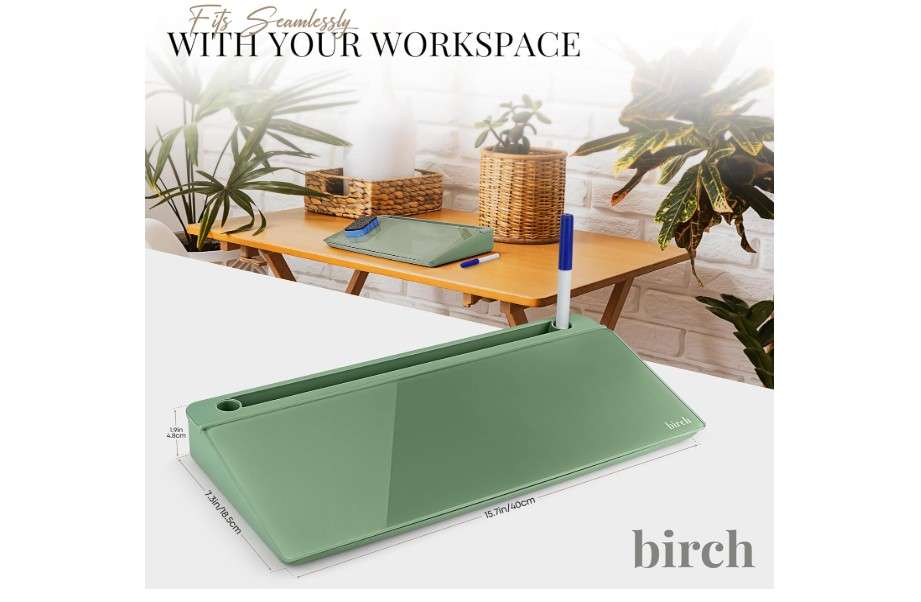  Birch Desktop Whiteboard with Storage & Multiple Markers Surface Desktop Glass Dry Erase Board Desk Top White Board Dry Erase Notepad Desk White Board.