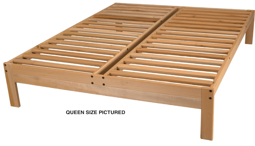 
KD Frames Nomad Platform Bed - Queen Bed Frame - Unfinished Wood Bed Frame - Minimalist Swedish Design - Natural Wood Bed - Easy Assembly, 