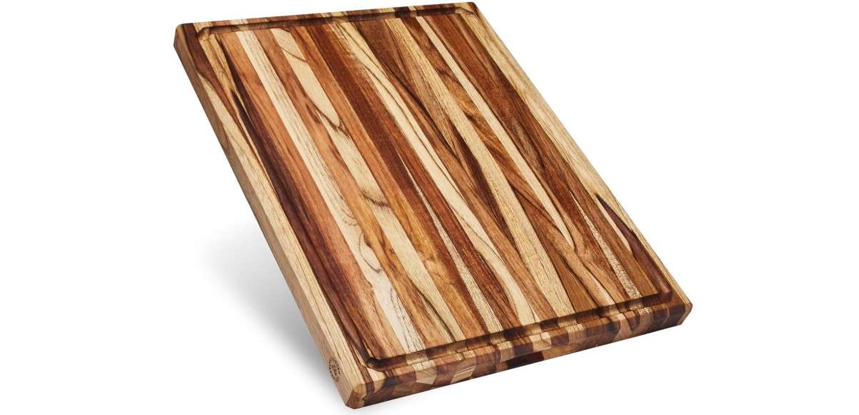  Sonder Los Angeles, XL Thick Teak Wood Cutting Board for Kitchen with Juice Groove, Sorting Compartments, Charcuterie Cheese Board 20x15x1.5 in