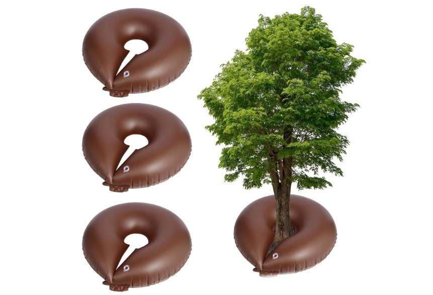 
TezhiIe 3 Pack 15 Gallon Tree Watering Ring Bag, PVC Drip Irrigation Water Pouch Automatic Drip System, Watering Donuts for Trees, Deep Root