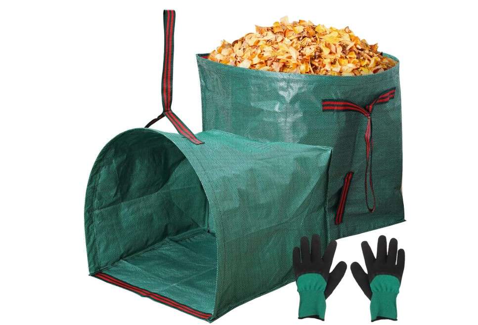 
53 Gallon Garden Bags for Debris,2-Pack Yard Waste Bags,Large Dustpan-Type Lawn bags with Gardening Gloves,Leaf Bags for Yard Debris,Grass Clipping