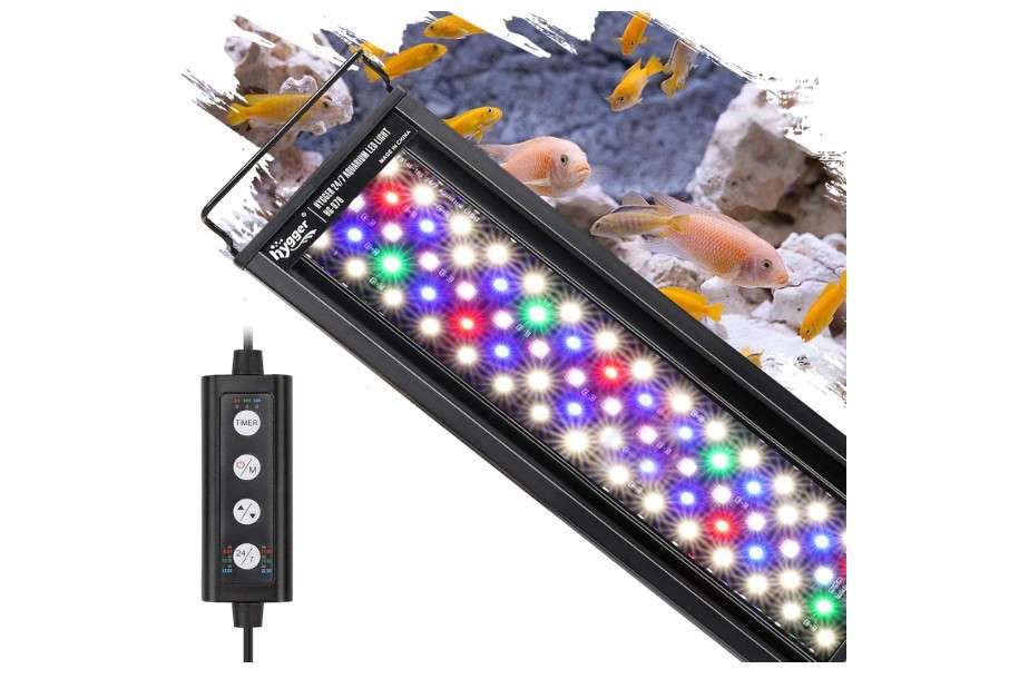 
hygger 18W 24/7 Lighting Aquarium LED Light, Sunrise-Daylight-Moonlight Mode and DIY Mode, Adjustable Timer Adjustable Brightness Fish Tank Light with