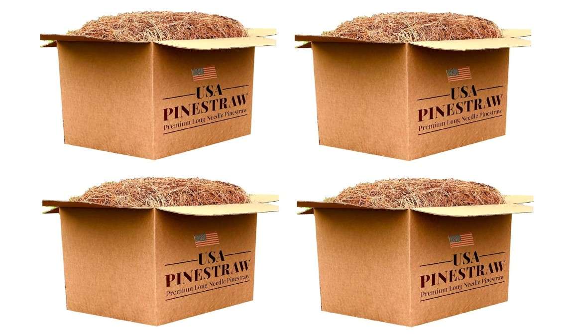 
USA Pine Straw - Premium Pine Needle Mulch (Pine Needle Mulch - Covers 100 Sqft 4 Set)