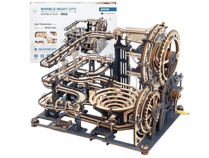 
ROKR 3D Wooden Puzzles for Adults Marble Run Model Building Kit(LGA01 Marble Night City)