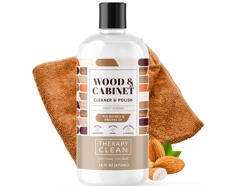 Therapy Wood Polish Bundle with Microfiber 16 oz. - Wood Furniture Polish, Best Furniture Cleaner - Almond Scent - Cleaner, Cabinet and Table