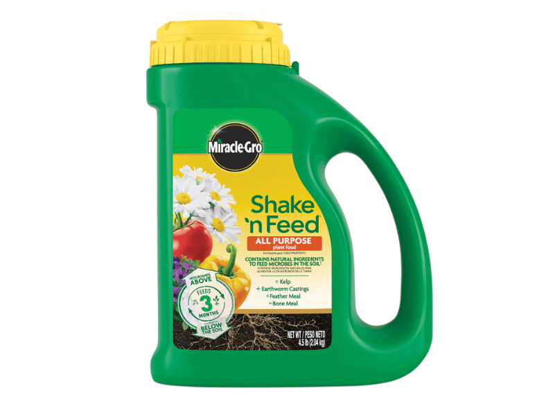 Miracle-Gro Shake 'N Feed All Purpose Plant Food, For In-Ground and Container Plants, Feeds for up to 3 Months, 4.5 lbs.