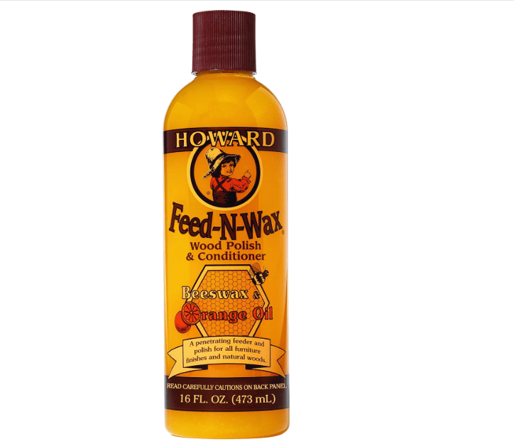 
Howard Products Beeswax Wood Polish & Conditioner, Feed-N-Wax for Wood Furniture Polish, 16 oz, Orange