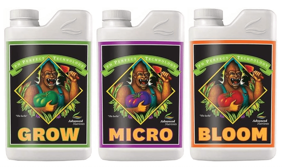 
Advanced Nutrients pH perfect Grow, Micro, Bloom 4L, 3-Part Base Nutrient, 4 Liters Each