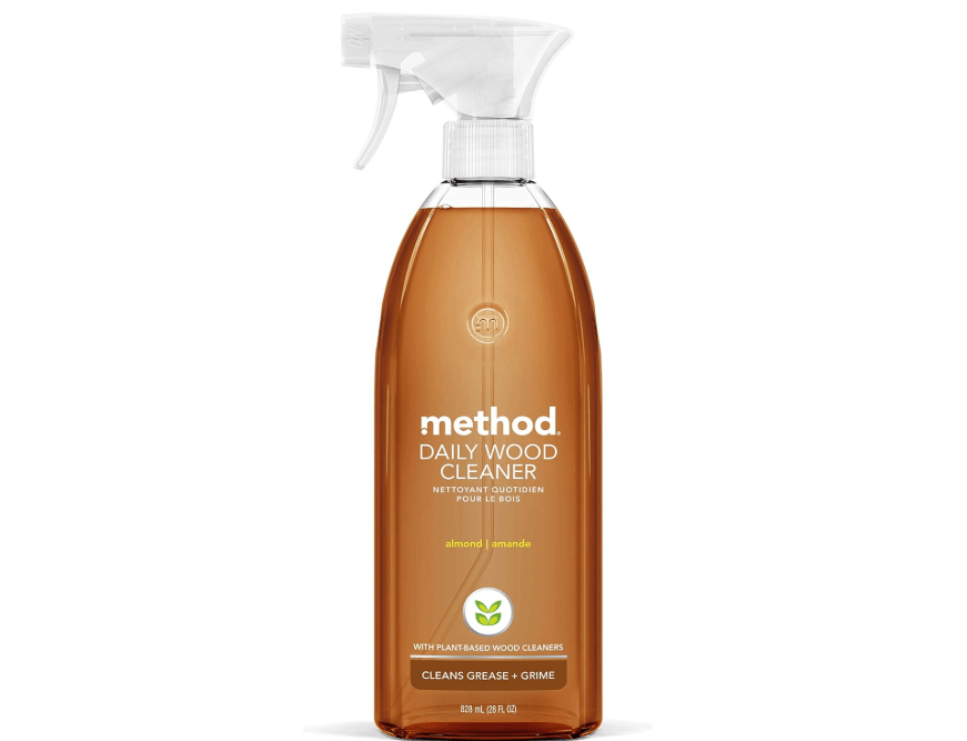 
Method Daily Wood Cleaner, Almond, Plant-Based Formula That Cleans Shelves, Tables and Other Wooden Surfaces While Removing Dust & Grime, 28 oz Spray.