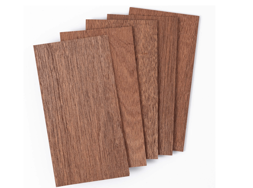 
African Mahogany Wood Sheets 1/8" Thick, 4x8 inch Lumber Veneer Pieces Planks for Craft Decor and Art by Craftiff