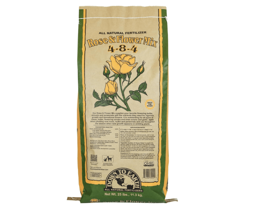 
Down to Earth All Natural Fertilizer Rose & Flower Mix 4-8-4, 25 lb Bag Organic Plant Food for Roses, Bulbs, Perennials