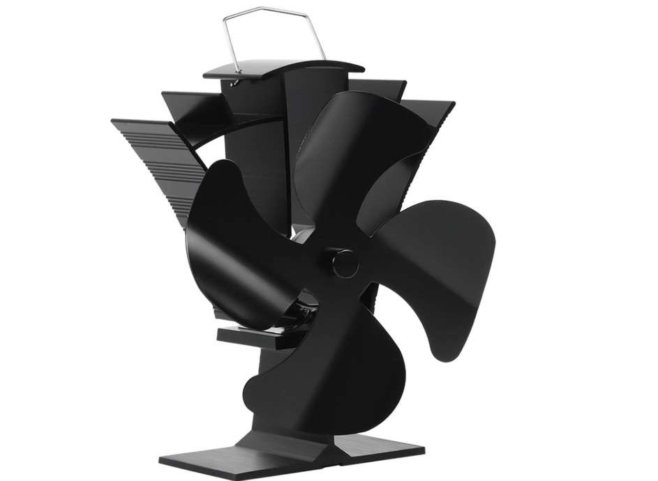 
Tomersun Wood Stove Fan 4 Blades Fireplace Fan Silent Heat Powered Wood Burner Fan for Log Burner/Fireplace/Burning Stove