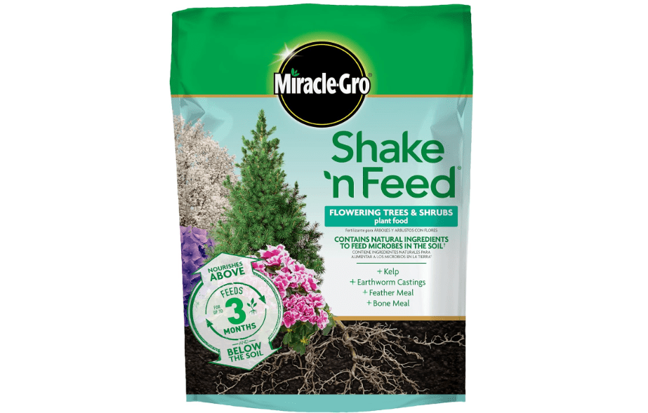 
Miracle-Gro Shake 'N Feed Flowering Trees and Shrubs Plant Food, For In-Ground and Container Plants, Acid-Loving Flowering